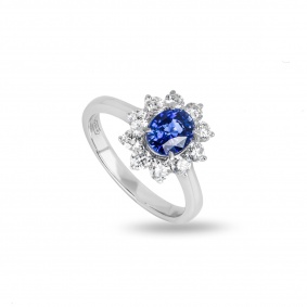 White Gold Sapphire & Diamond Dress Ring 1.67ct White Gold Sapphire & Diamond Dress Ring 1.67ct